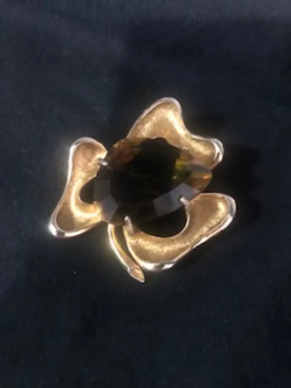 Vintage faux topaz brooch